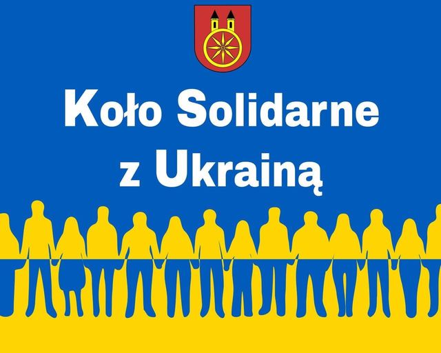 Plansza Koło Solidarne z Ukrainą, tekst pod planszą.