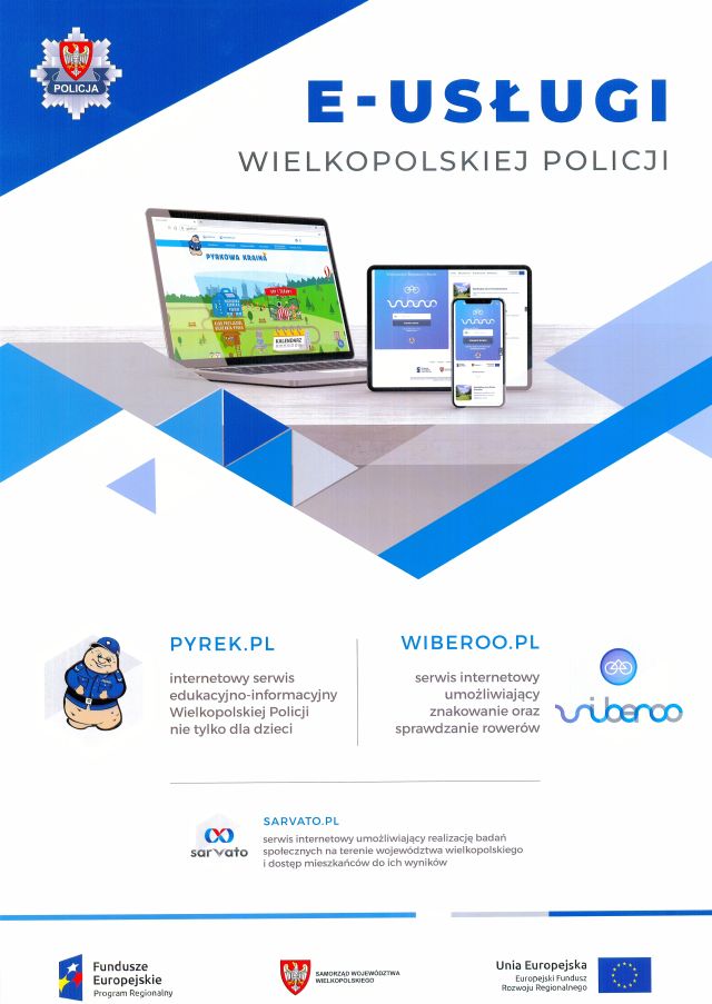 Infografika: e-usługi Wielkopolskiej Policji, pyrek.pl, wiberoo.pl