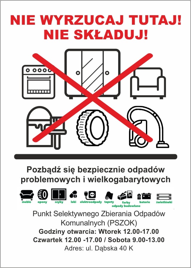 Infografika Pozbądź się bezpiecznie odpadów problemowych i wielkogabarytowyc, tekst pod infografiką.