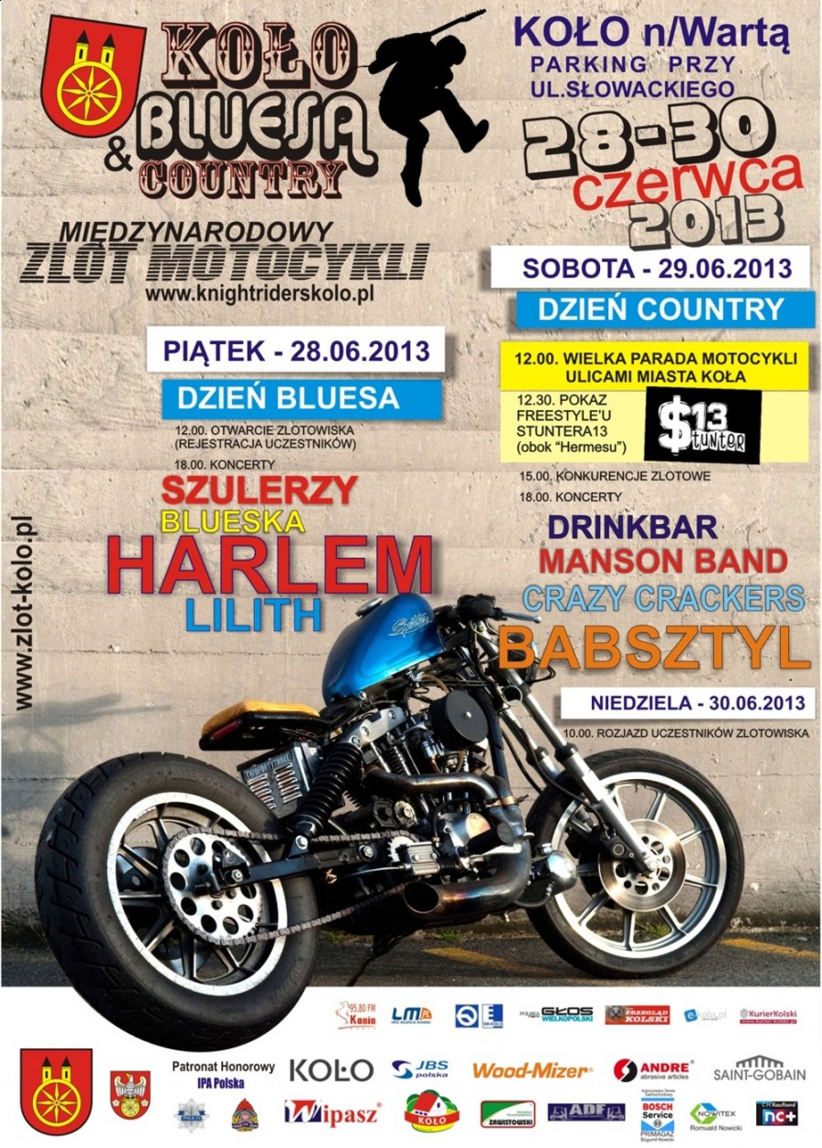 Koło Bluesa&Country 2013 i Międzynarodowy Zlot Motocykli