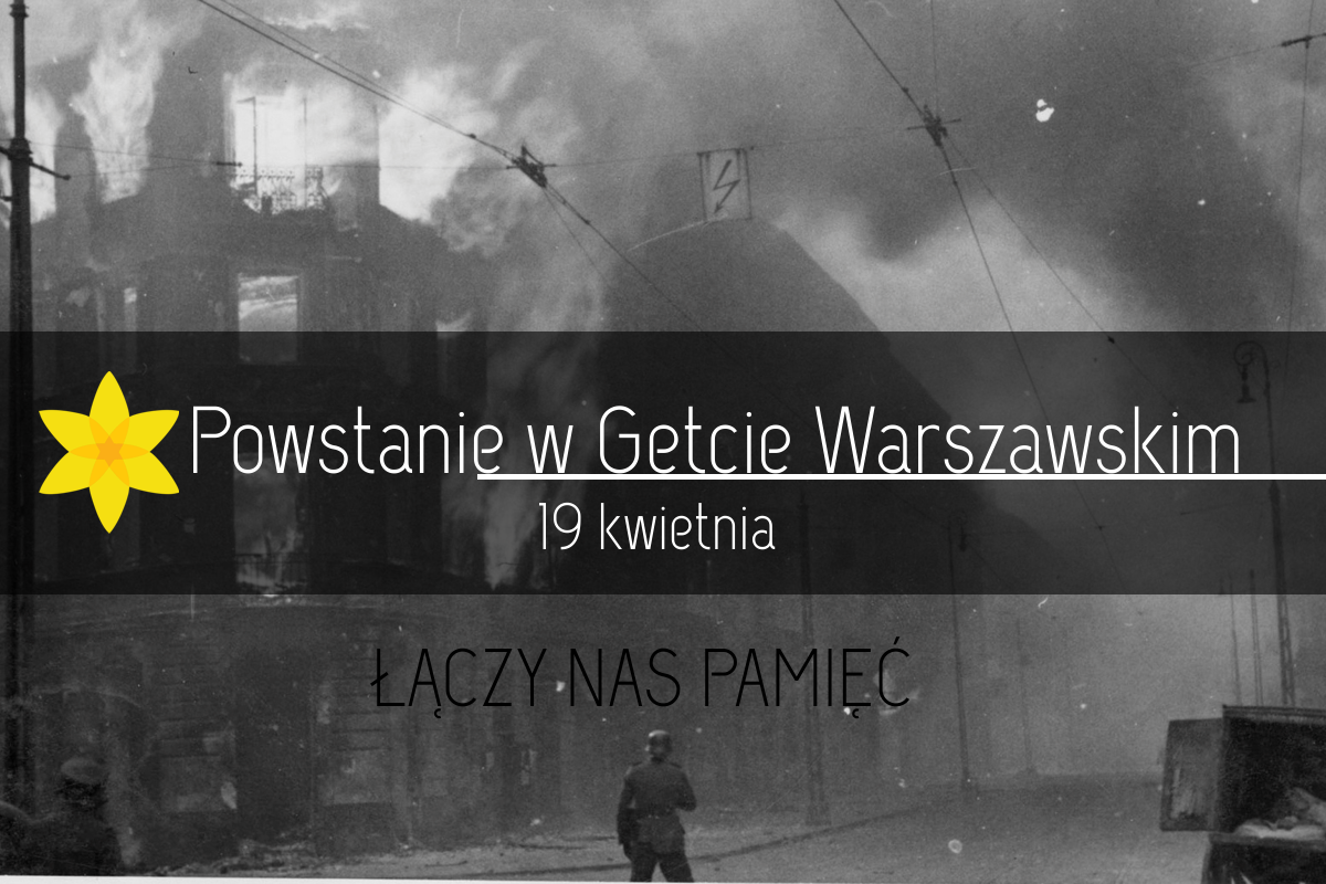 Plansza 11 listopada - 19 KWIETNIA - Powstanie w Getcie Warszawskim, tekst pod planszą.