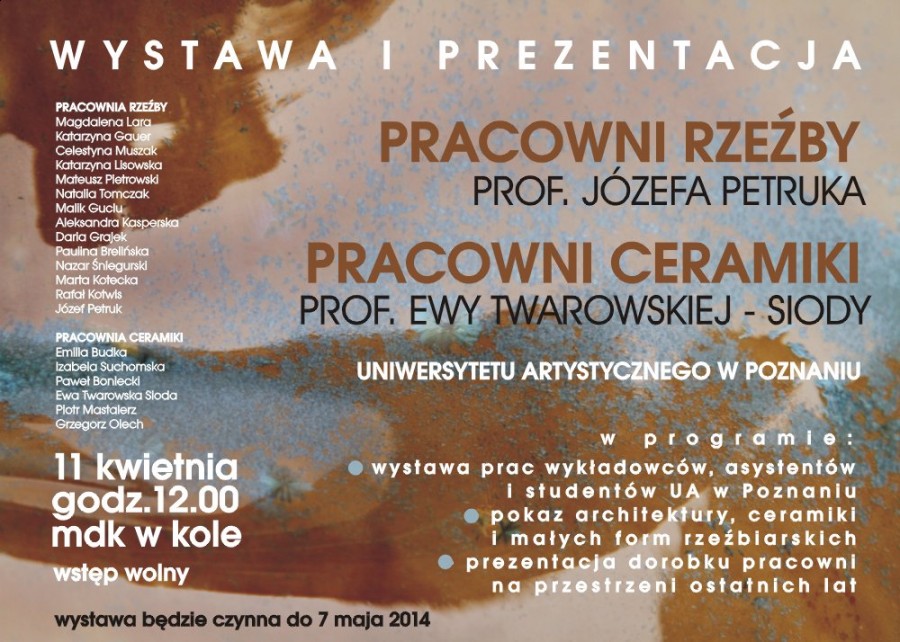 Prezentacja działalności pracowni rzeźby Uniwersytetu Artystycznego w Poznaniu
