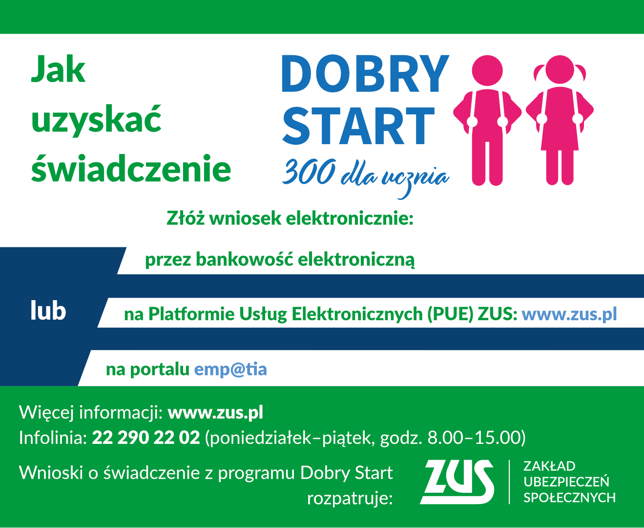 Infografika o programie DOBRY START 300 dla ucznia