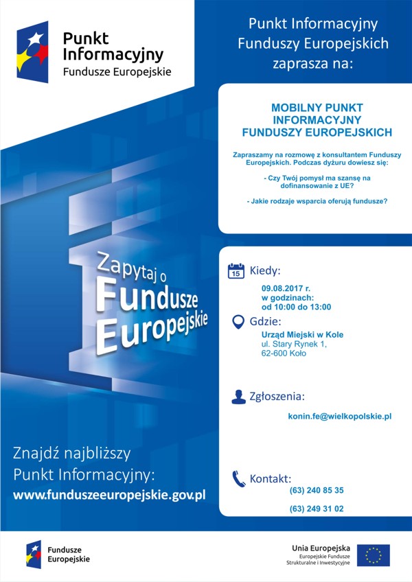 Mobilny Punkt Informacyjny Funduszy Europejskich w Kole
