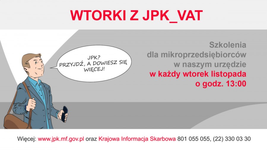 Wtorki z JPK_VAT – szkolenia dla podatników w urzędach skarbowych