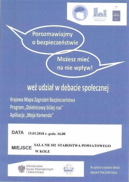 Zaproszenie na debatę "Porozmawiajmy o bezpieczeństwie"