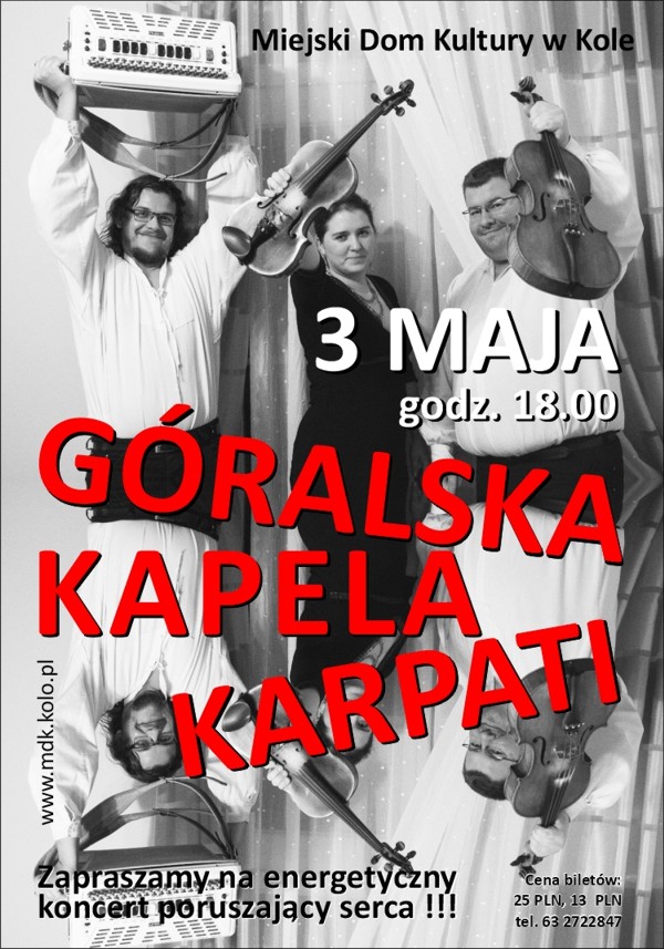 MDK w Kole zaprasza na koncert góralskiej kapeli KARPATI