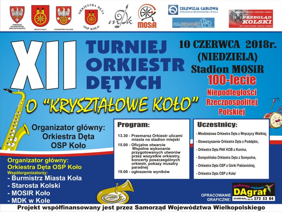 Zapraszamy na XII Turniej Orkiestr Dętych o „Kryształowe Koło”