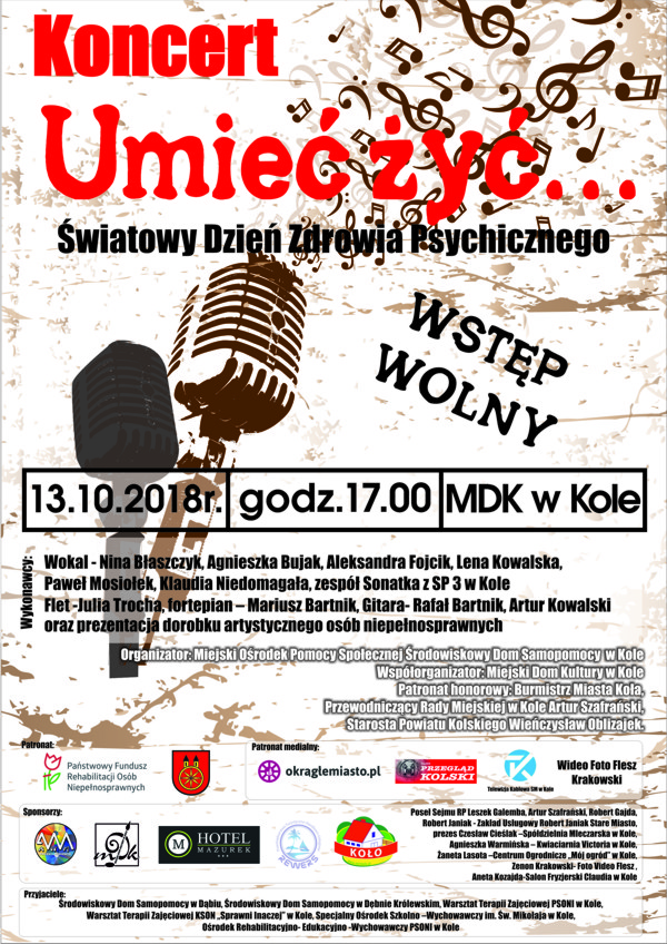 MOPS - ŚDS w Kole zapraszają na koncert "Umiem żyć"