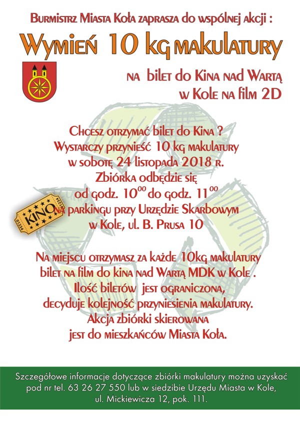 Wymień makulaturę na bilet do kina!