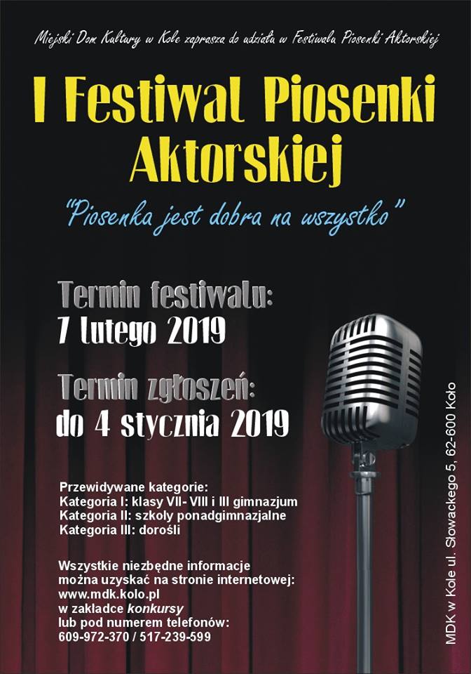 I Powiatowy Festiwal Piosenki Aktorskiej