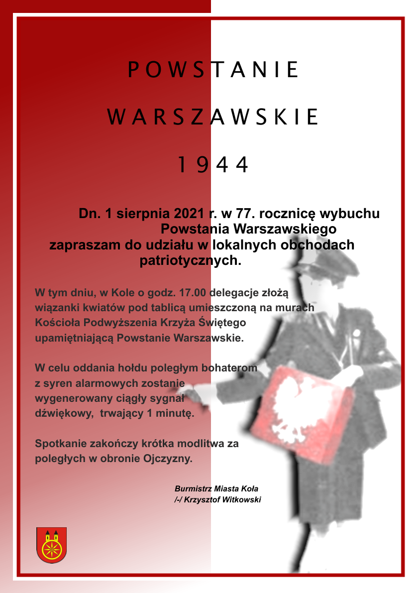 Plakat, Powstanie Warszawskie, tekst pod plakatem.