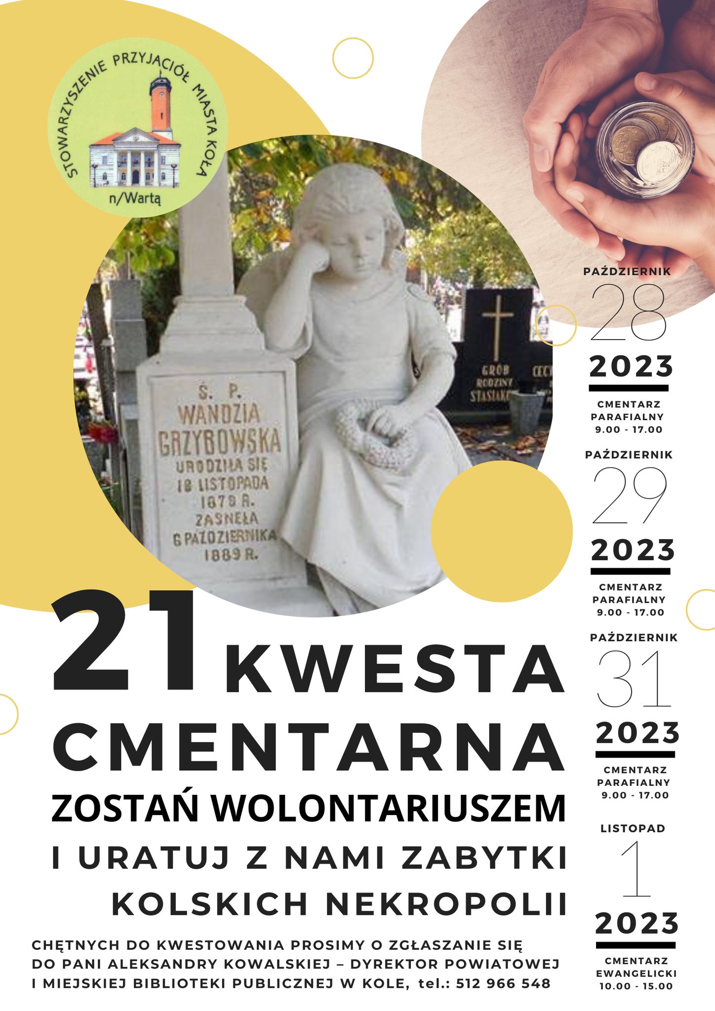 Infografika, 21. kwesta  cmentarna, tekst pod infografiką.