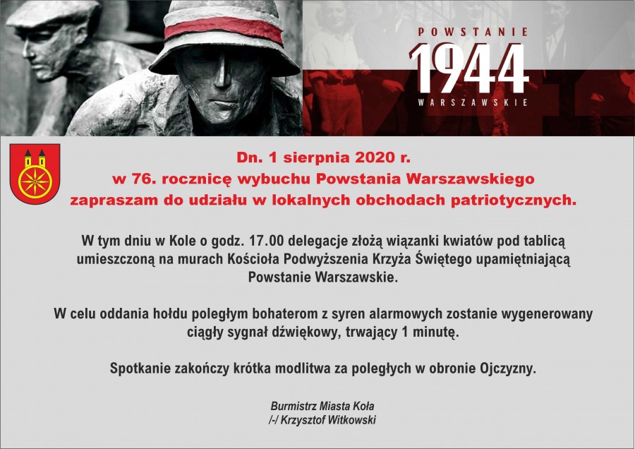 W 76. rocznicę wybuchu Powstania Warszawskiego zawyją syreny