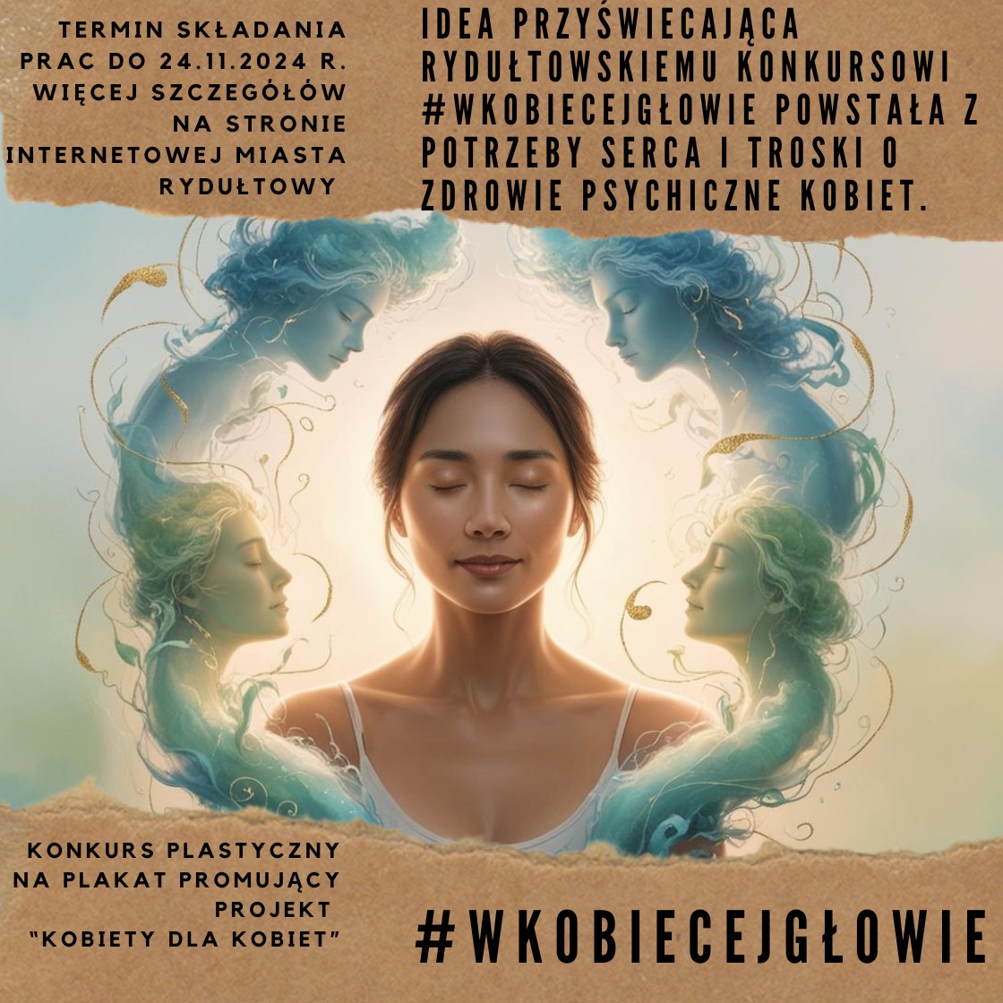 Plakat promujący kampanię pod hasłem #wKOBIECEJgłowie. 