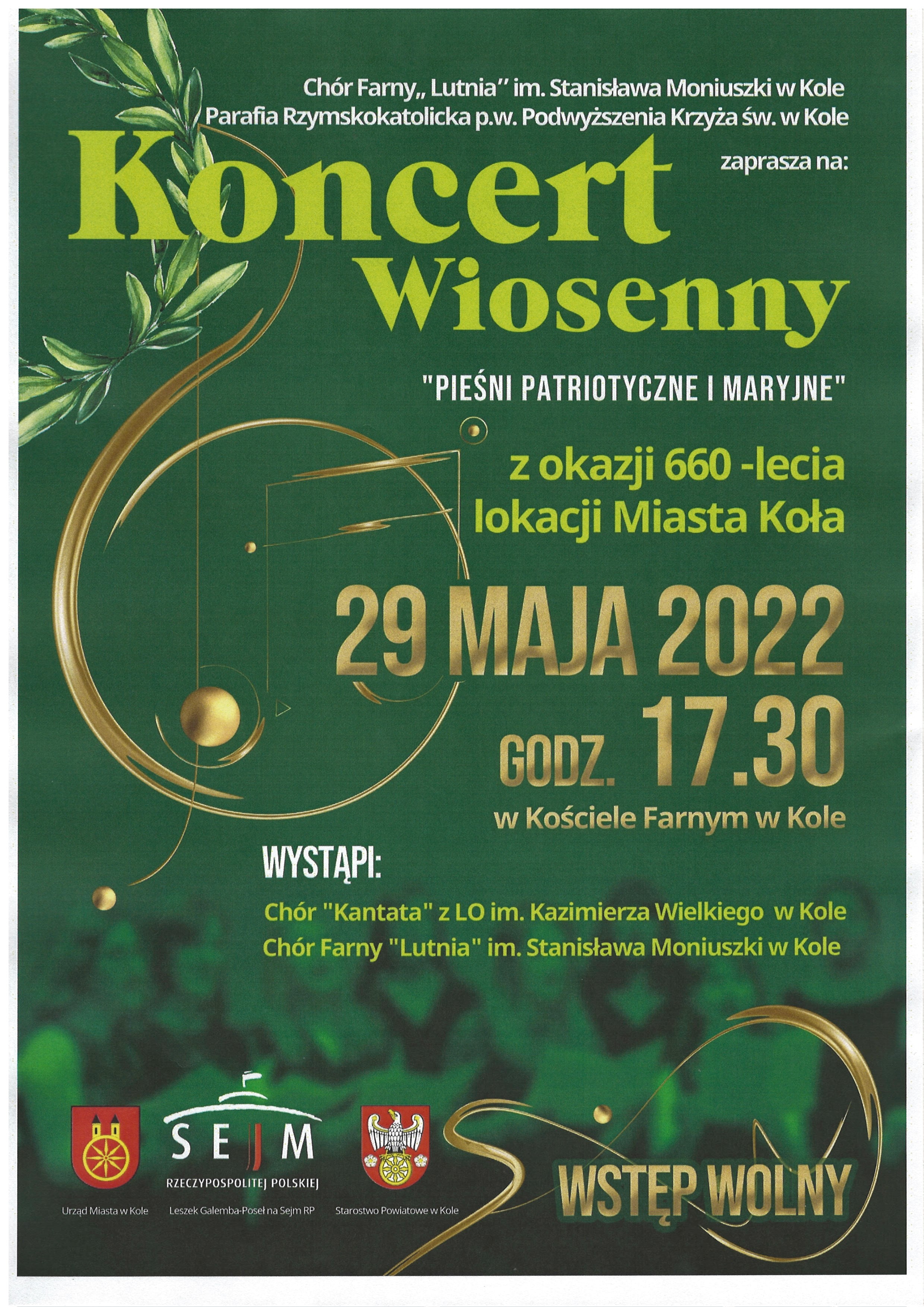 Plakat, Koncert Wiosenny, tekst pod plakatem