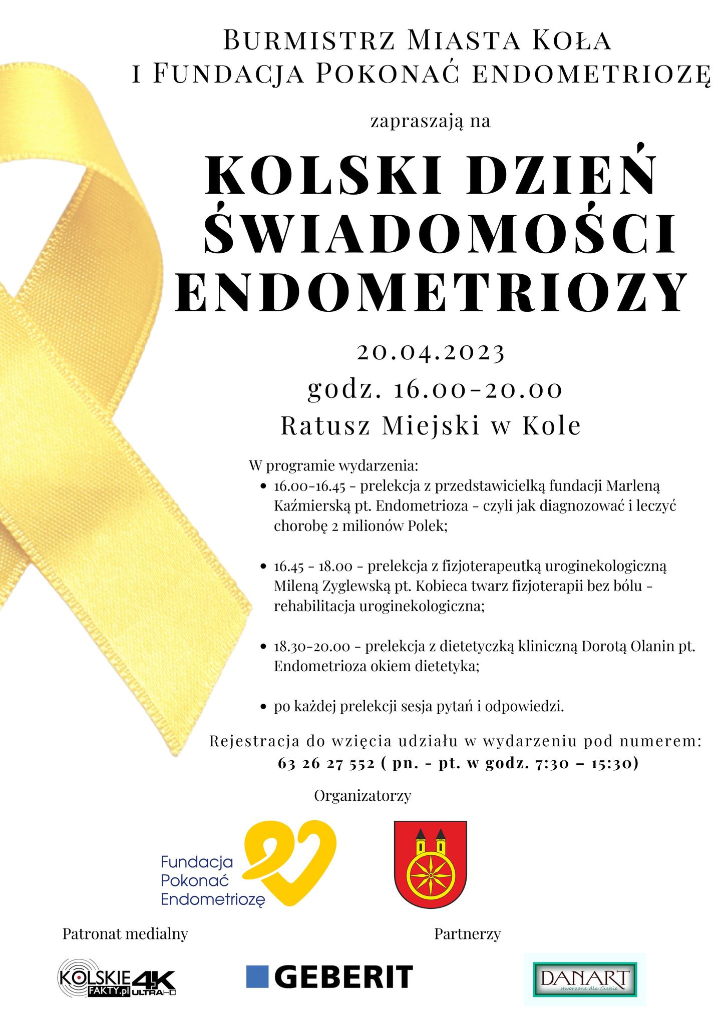 Plakat Kolski Dzień Świadomości Endometriozy, tekst pod plakatem