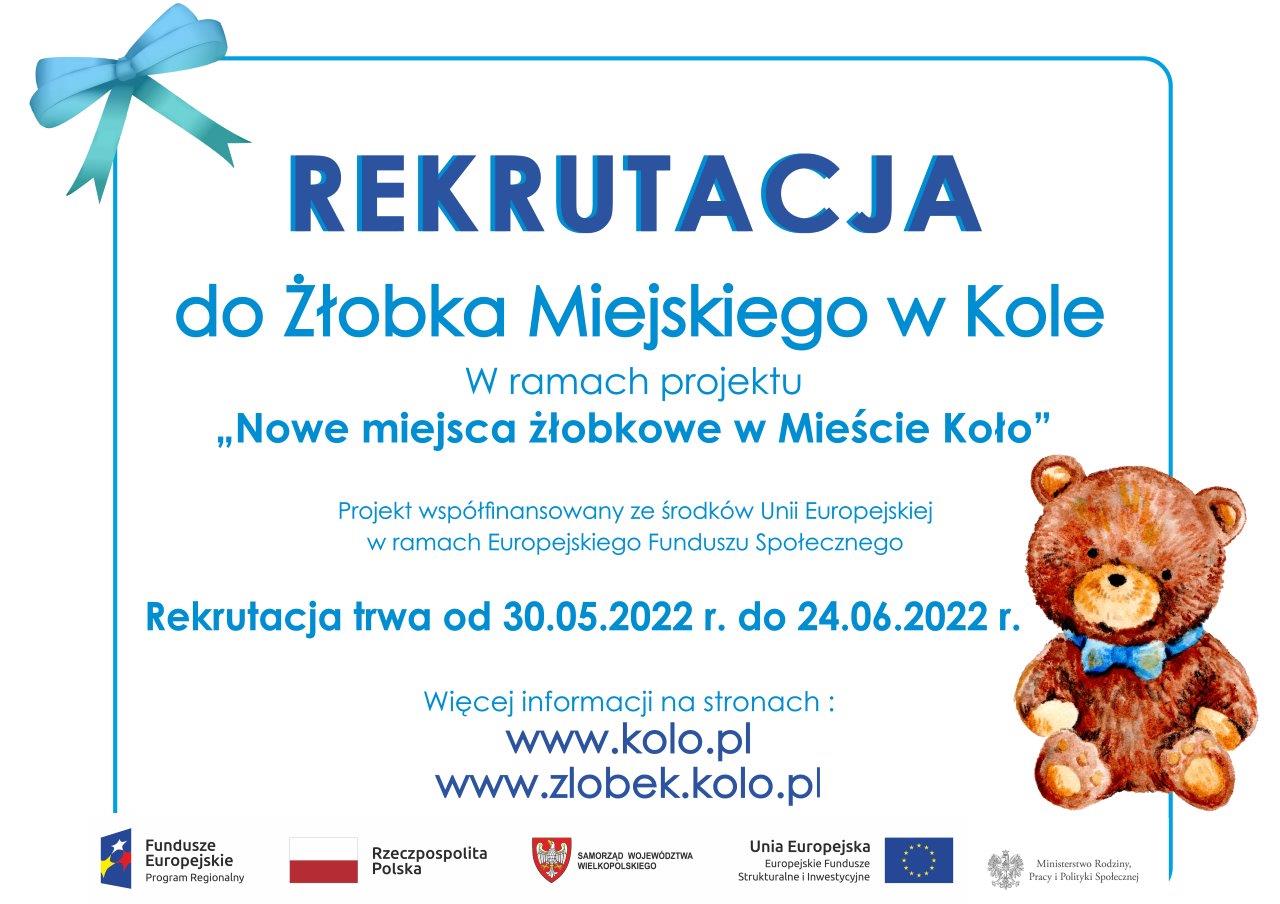 Infografika, Rekrutacja do Żłobka Miejskiego w Kole, tekst pod infografiką.