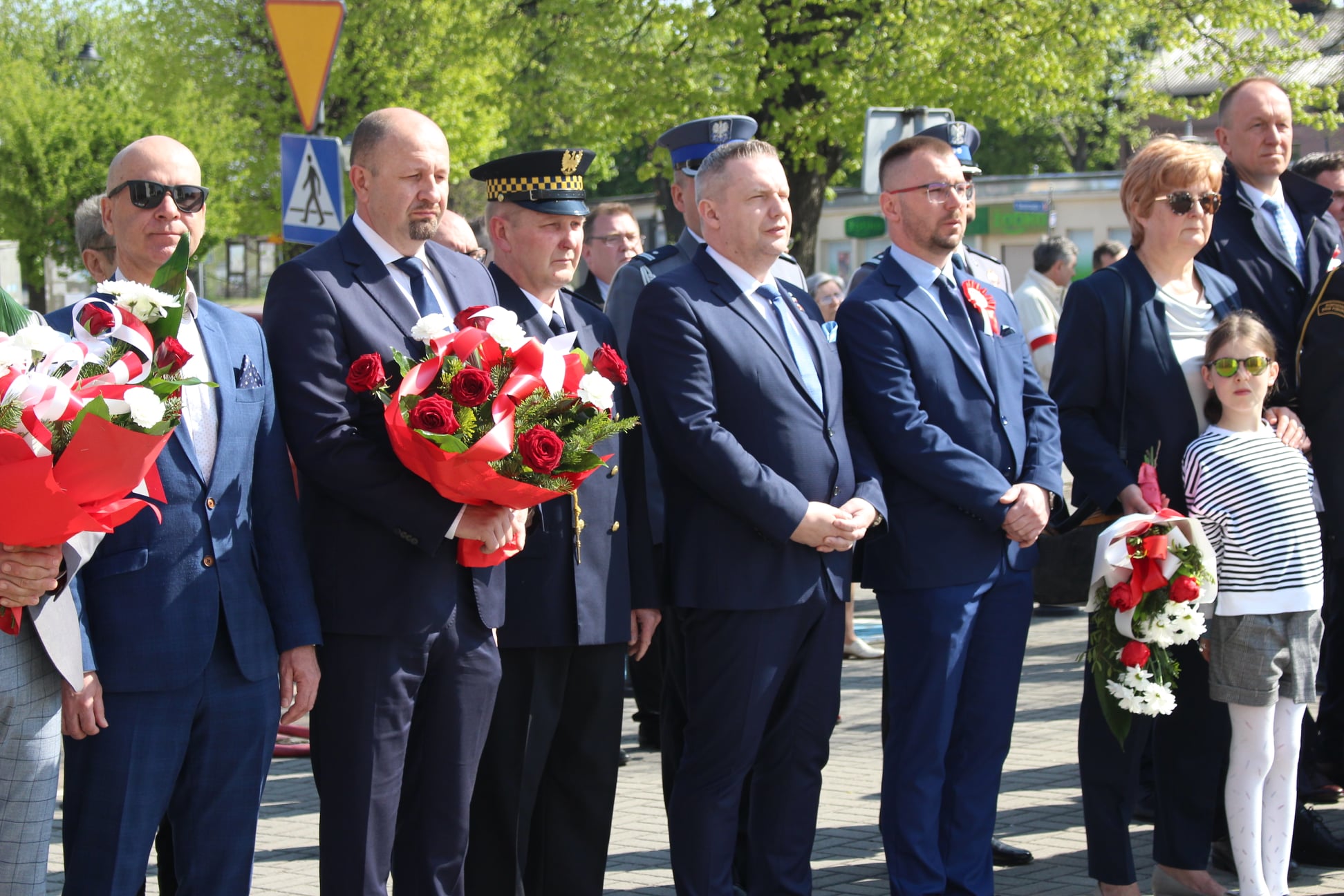 Władze samorządowe miasta Koła podczas uroczystości miejskich obchodów Konstytucji Trzeciego Maja