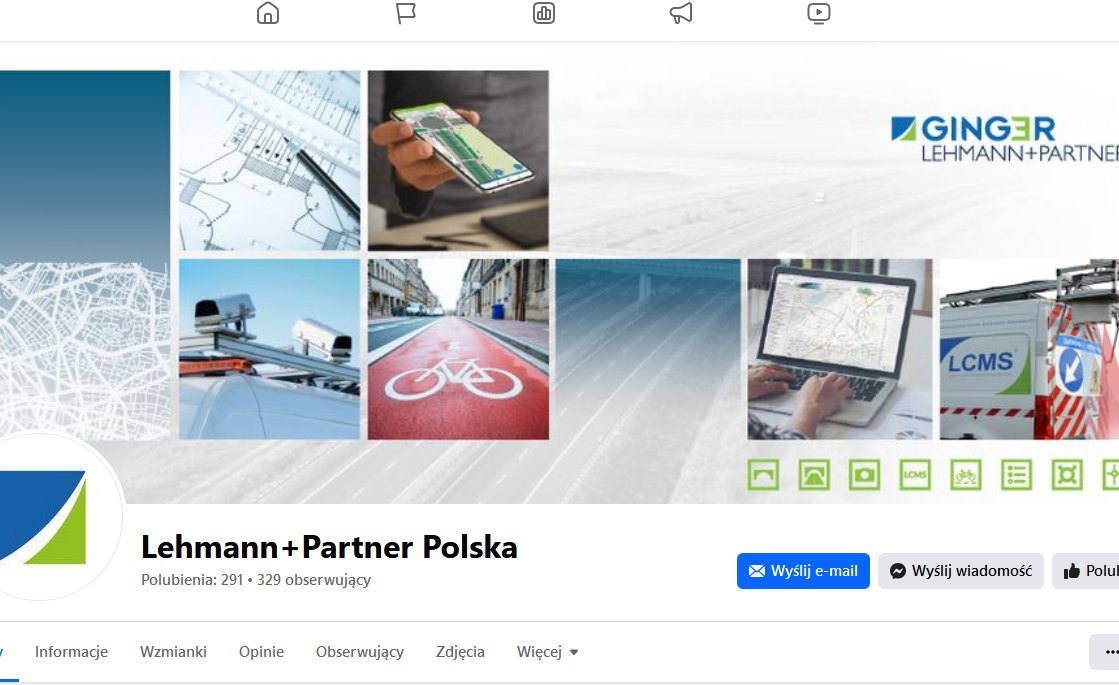 Print Screen profilu facebook  firmy Lehmann+Partner Polska w Koninie