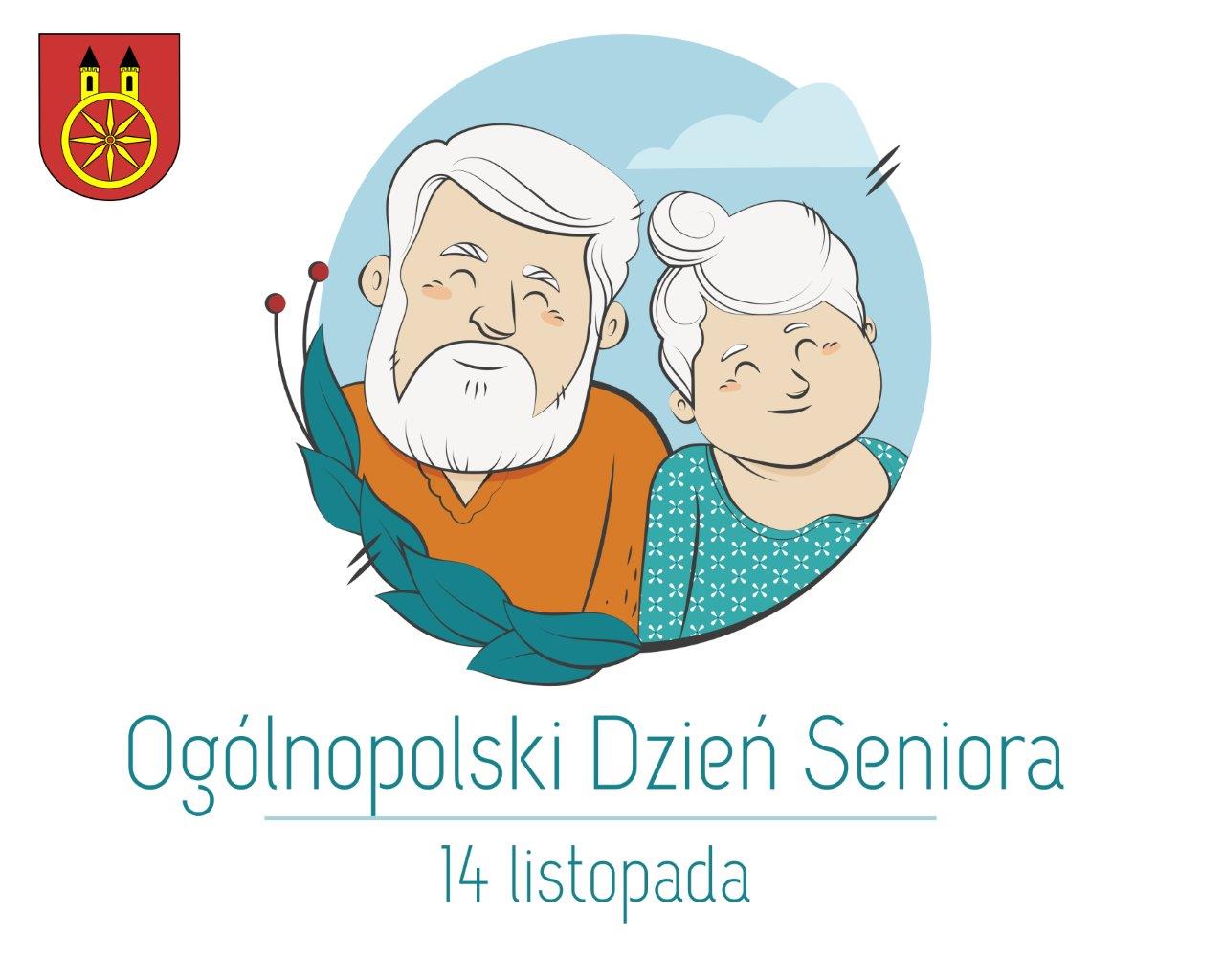 Plansza 14 listopada Ogólnopolski Dzień Seniora, tekst pod planszą.