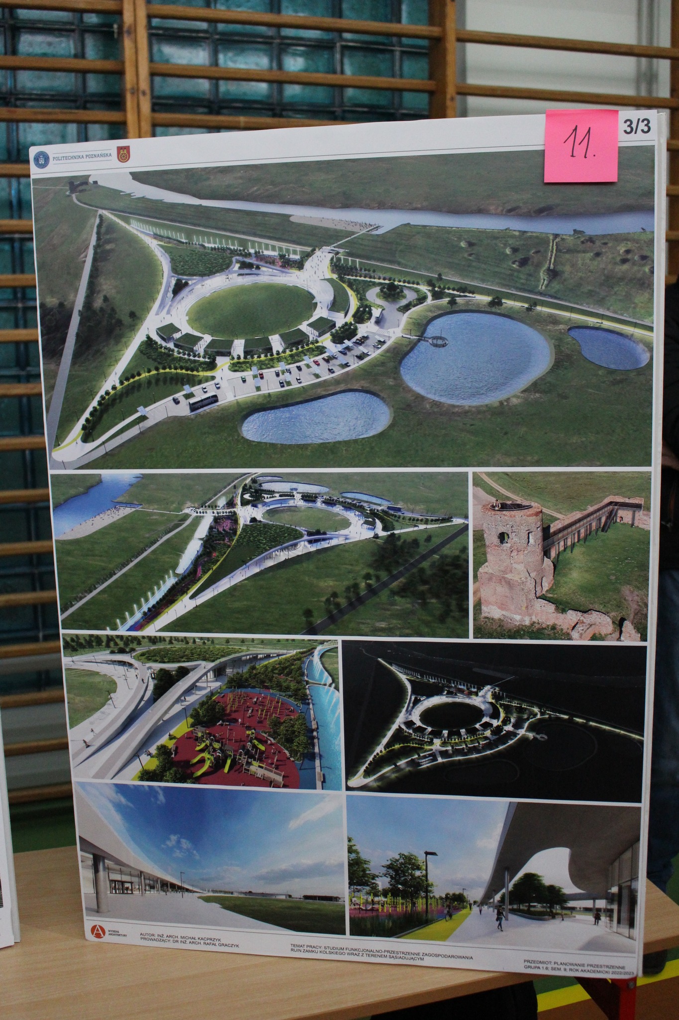 Zdjęcie przedstawia projekt zagospodarowania terenu wokół kolskiego zamku
