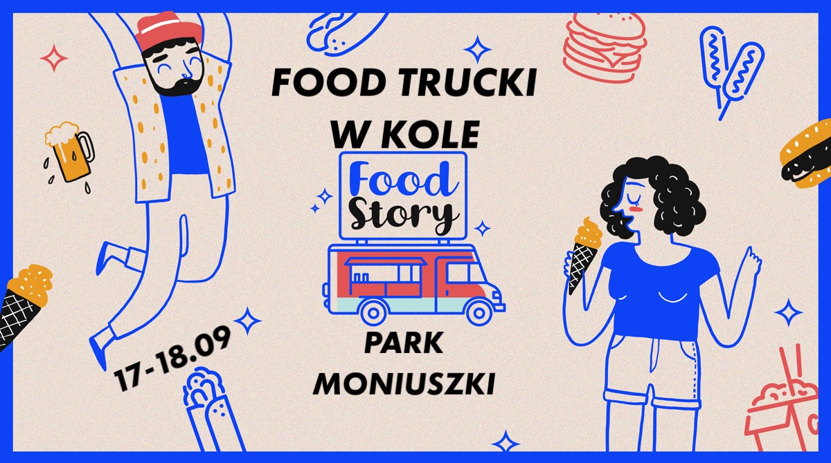 FOOD-TRUCKI w Parku Moniuszki w Kole, tekst pod plakatem