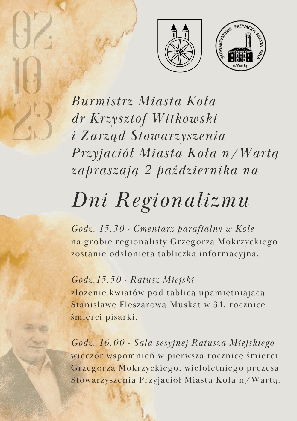 Plakat informujący o Dniach Regionalizmu, tekst pod plakatem